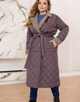 Long nylon coat with a collar - Twiggy Shop