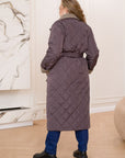 Long nylon coat with a collar - Twiggy Shop