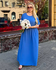 Дълга крепирана рокля