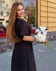 Дълга крепирана рокля