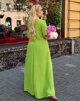 Дълга крепирана рокля