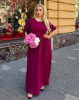 Дълга крепирана рокля