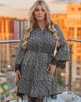 Принтирана рокля с дантела - Twiggy Shop