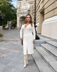 Вталена рокля от мек трикотаж - Twiggy Shop