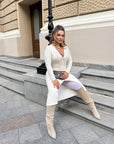 Вталена рокля от мек трикотаж - Twiggy Shop