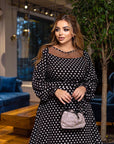 Polka dot dress with mesh - Twiggy Shop