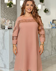 Рокля в свободна кройка с мрежа - Twiggy Shop