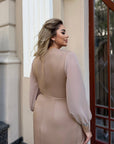 Миди рокля с прозрачни ръкави - Twiggy Shop