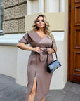 Комбинирана рокля под коляното - Twiggy Shop