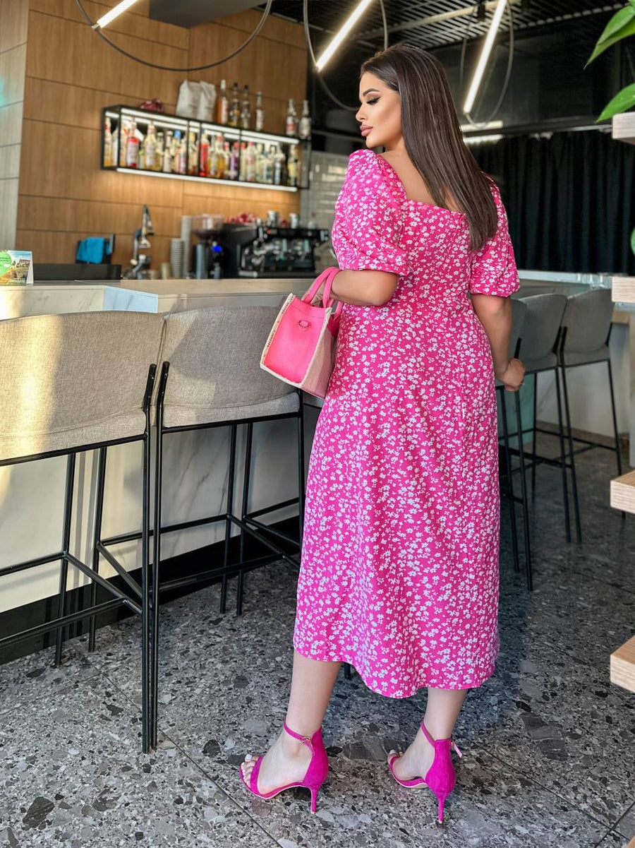 Рокля с флорален десен с цепка - Twiggy Shop