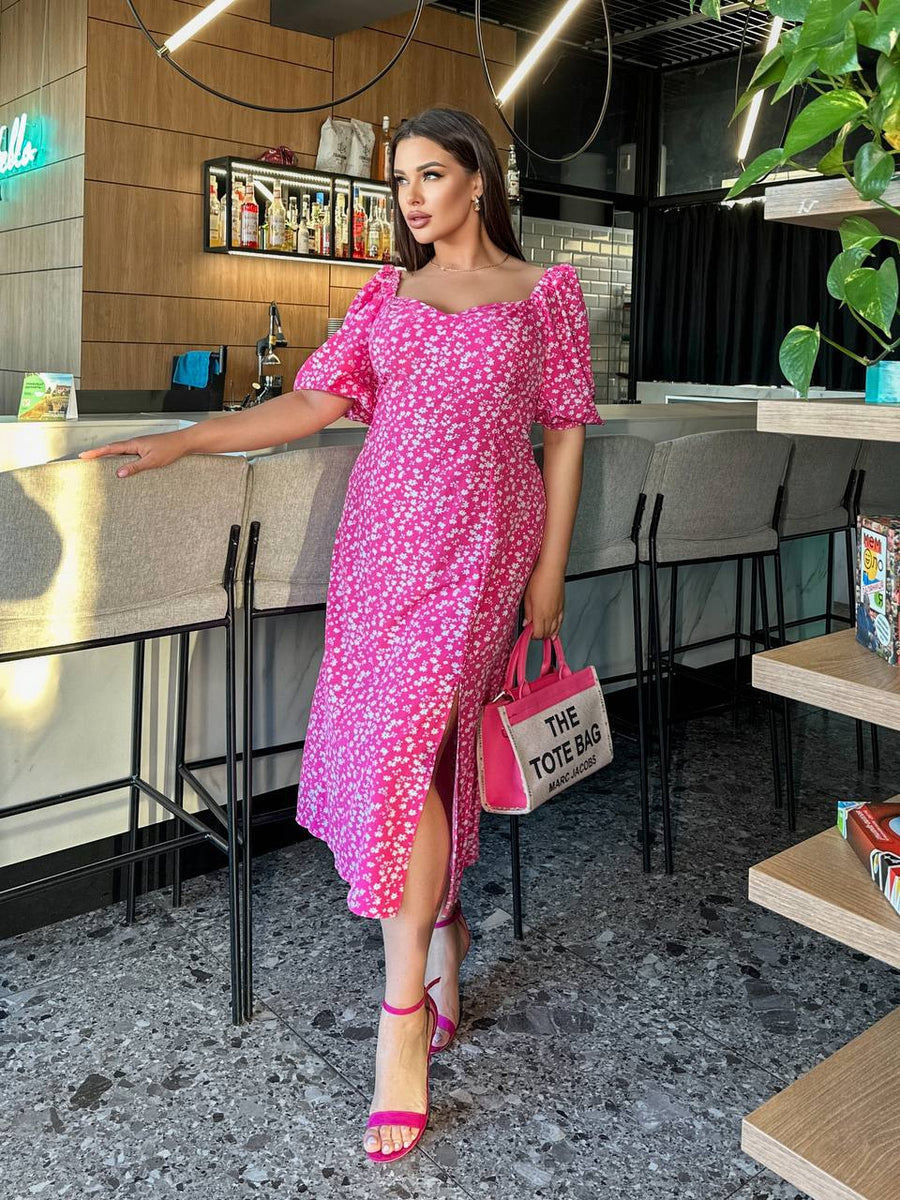 Рокля с флорален десен с цепка - Twiggy Shop