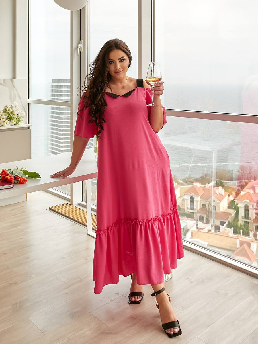 Рокля от структуриран софт с колан - Twiggy Shop