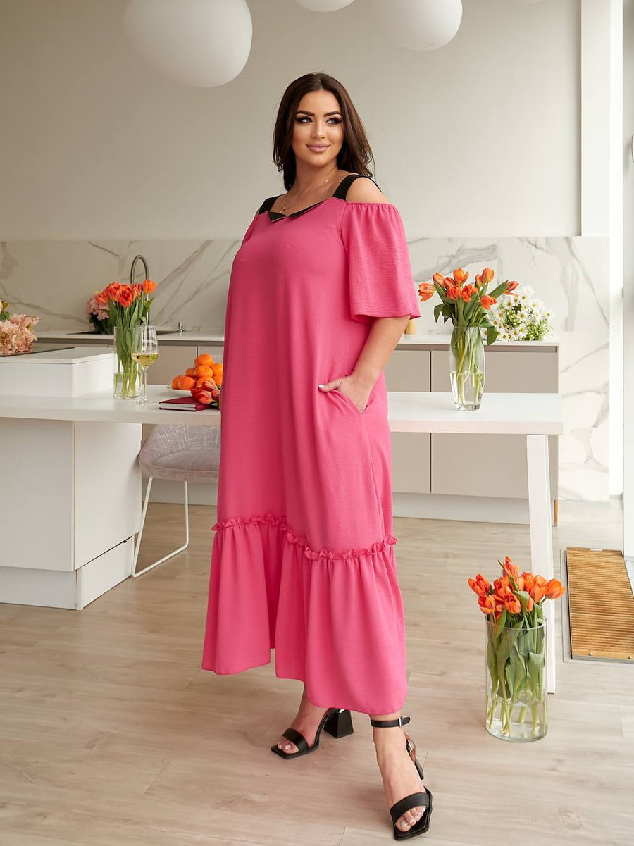 Рокля от структуриран софт с колан - Twiggy Shop