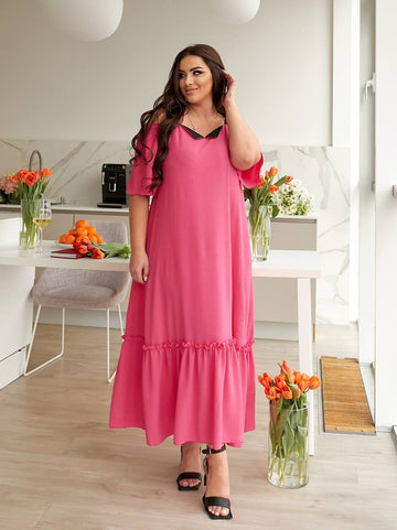 Рокля от структуриран софт с колан - Twiggy Shop