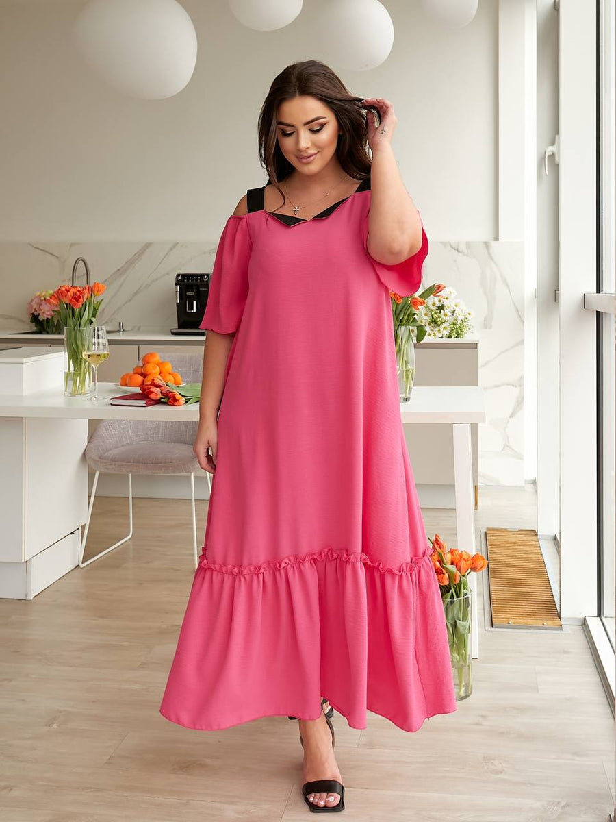 Рокля от структуриран софт с колан - Twiggy Shop