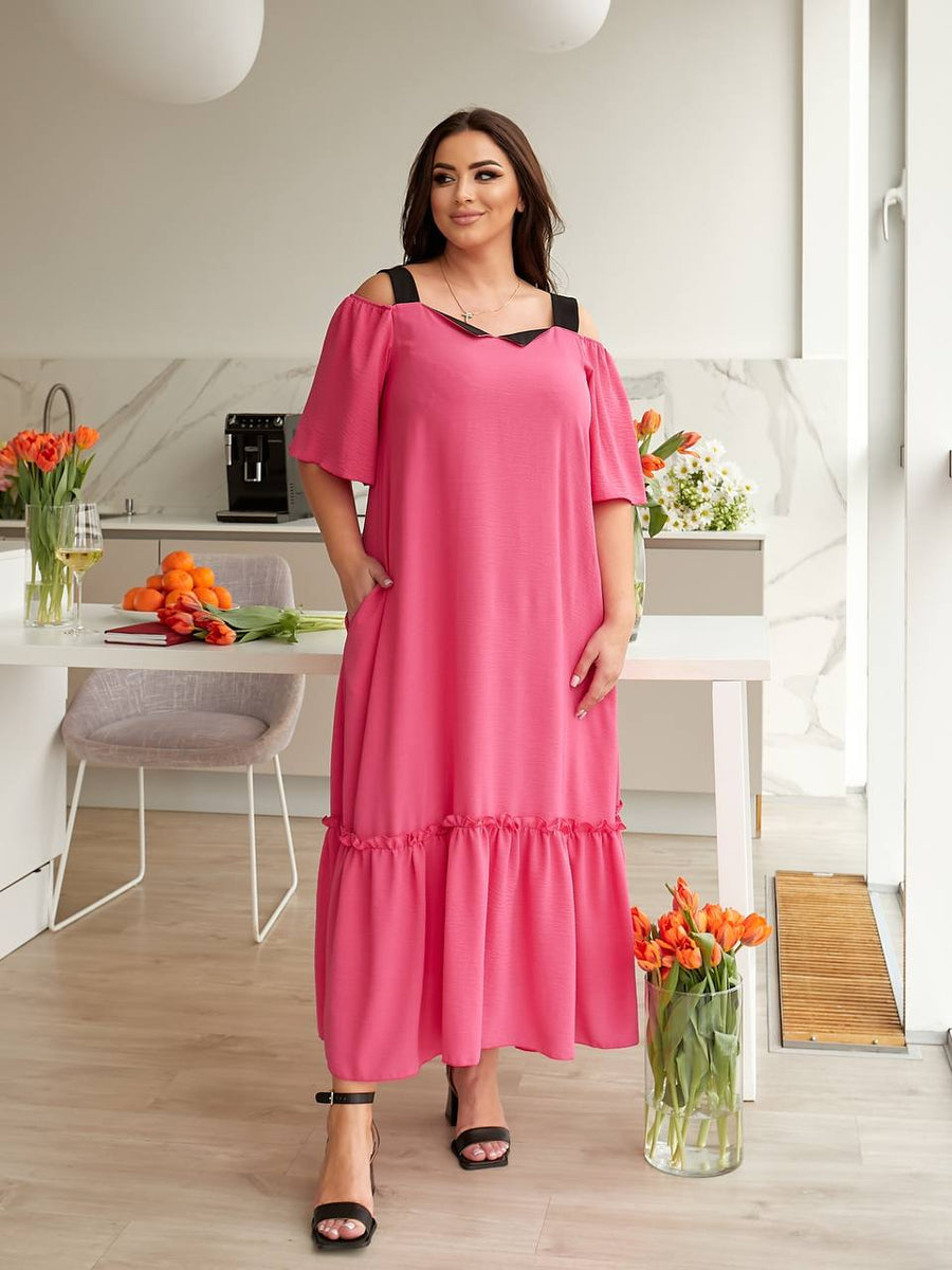 Рокля от структуриран софт с колан - Twiggy Shop