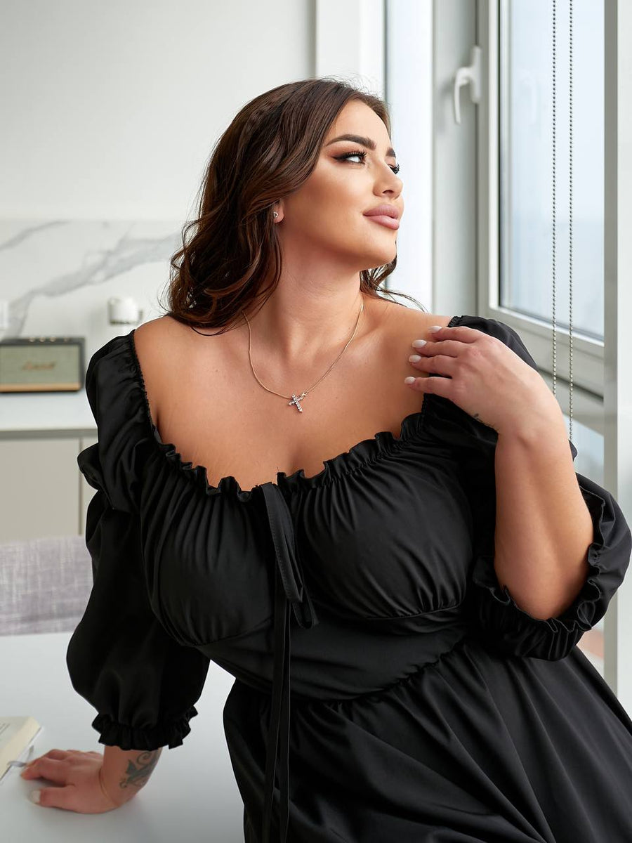 Разкроена рокля от софт - Twiggy Shop