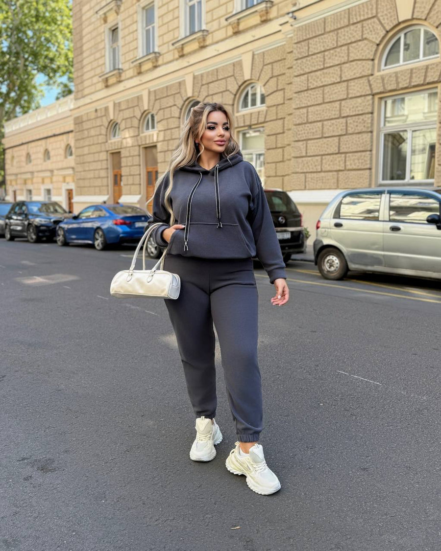 Мек всекидневен комплект с качулка - Twiggy Shop