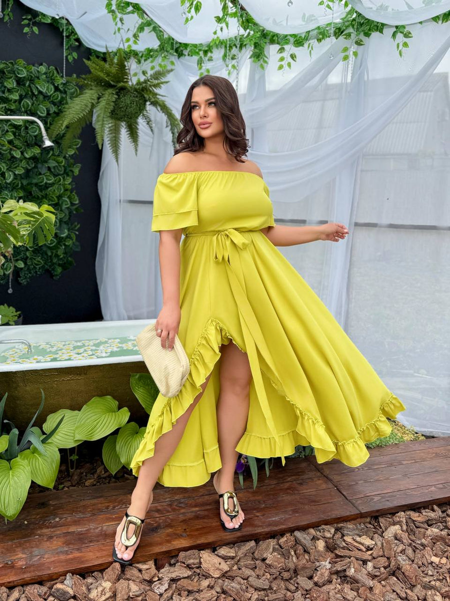 Дълга рокля от софт с волани - Twiggy Shop