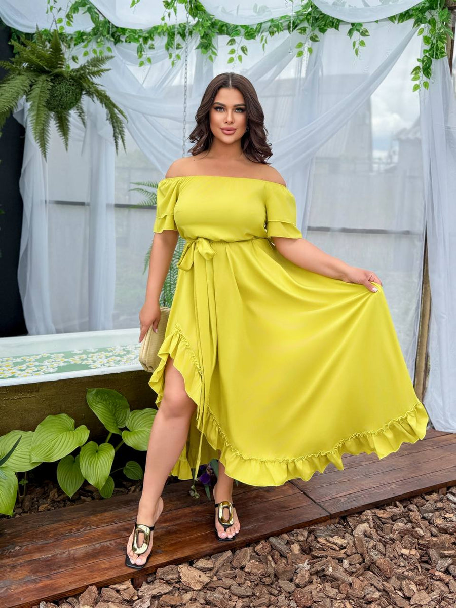 Дълга рокля от софт с волани - Twiggy Shop