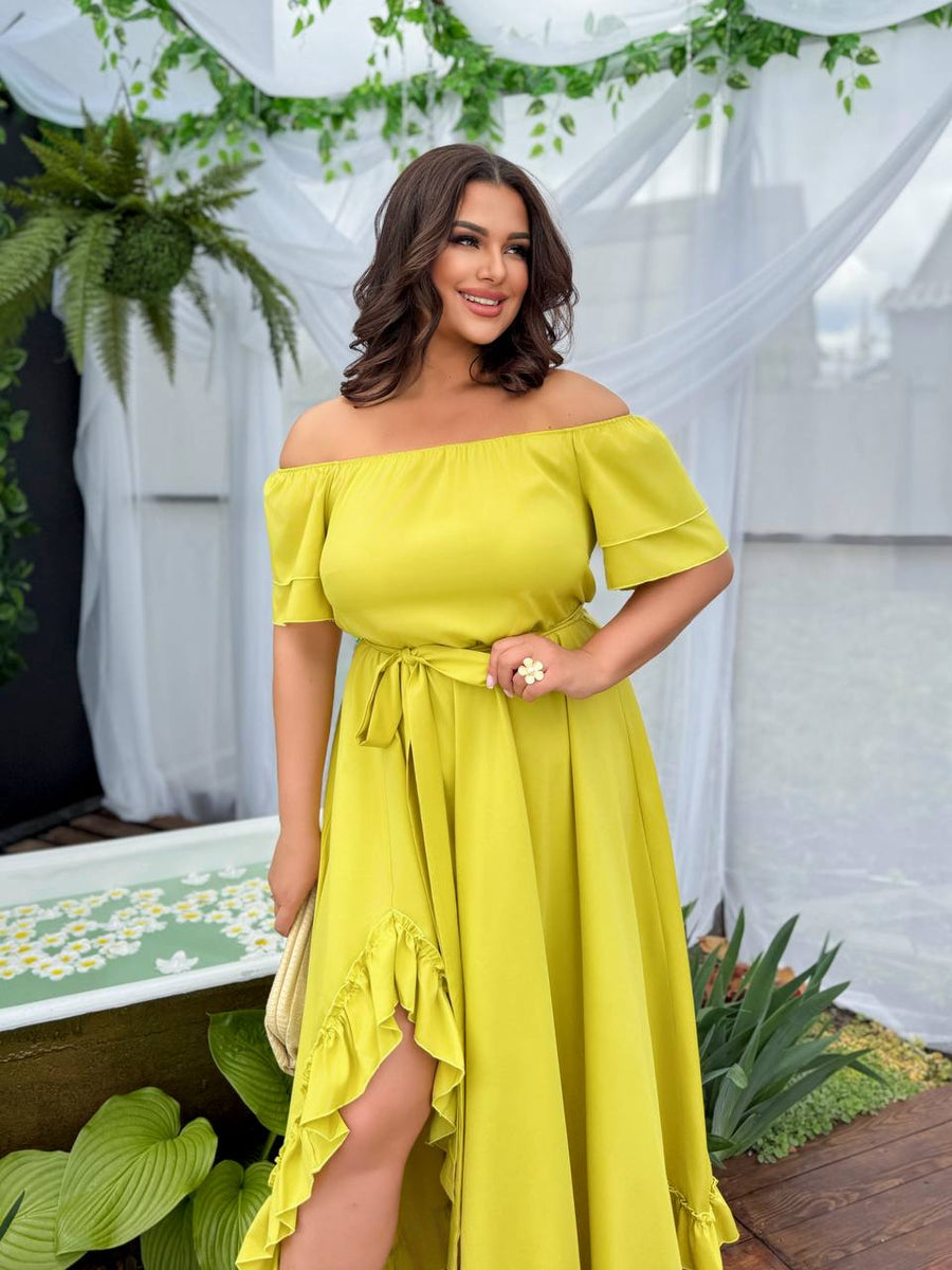 Дълга рокля от софт с волани - Twiggy Shop