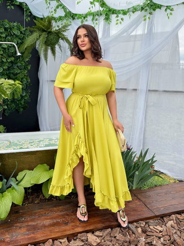 Дълга рокля от софт с волани - Twiggy Shop