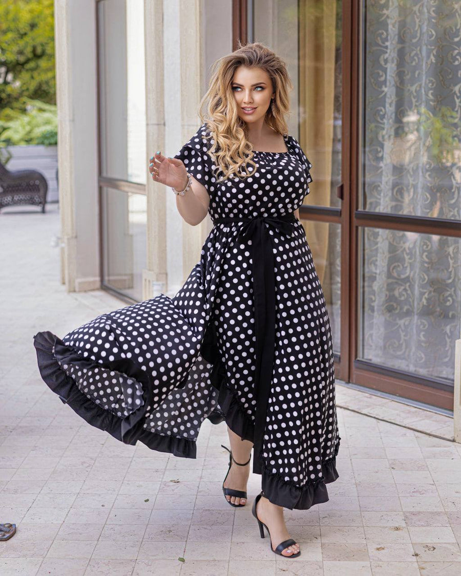 Дълга рокля от софт с волани - Twiggy Shop