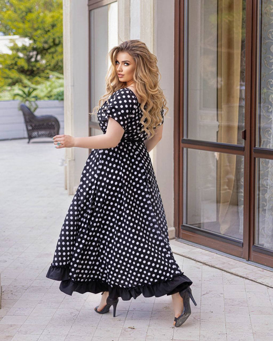 Дълга рокля от софт с волани - Twiggy Shop