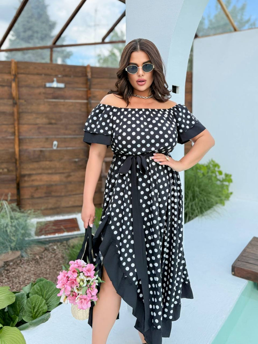 Дълга рокля от софт с волани - Twiggy Shop