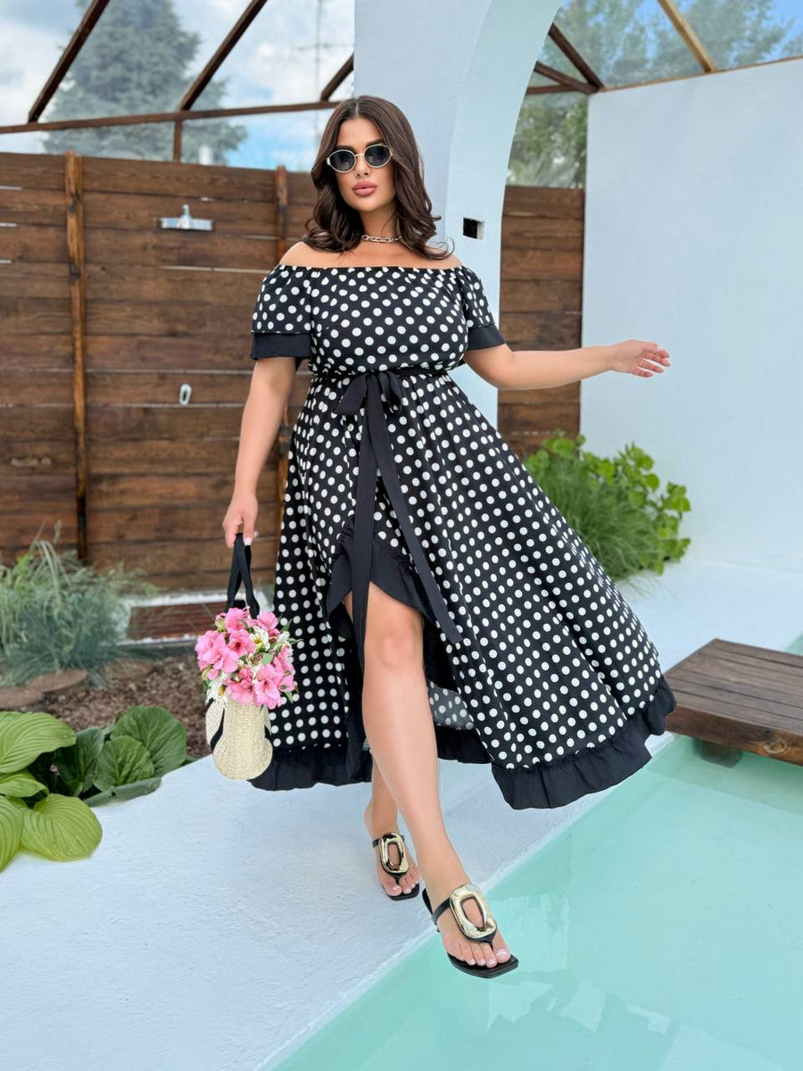 Дълга рокля от софт с волани - Twiggy Shop