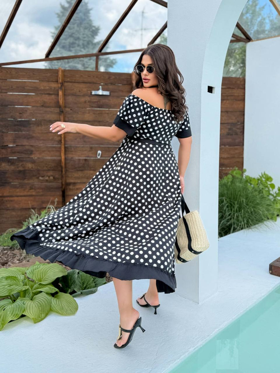 Дълга рокля от софт с волани - Twiggy Shop