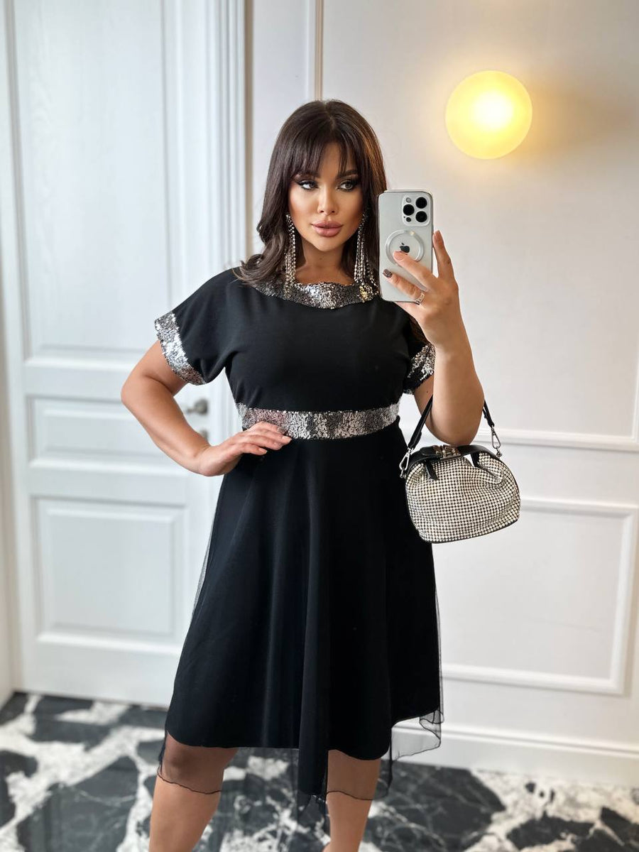 Рокля от софт с мрежа - Twiggy Shop