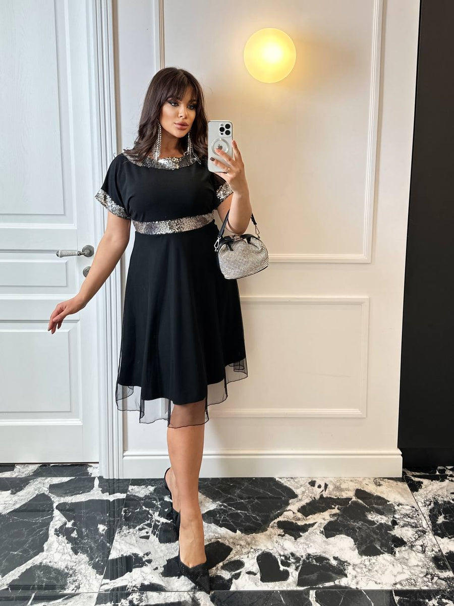 Рокля от софт с мрежа - Twiggy Shop