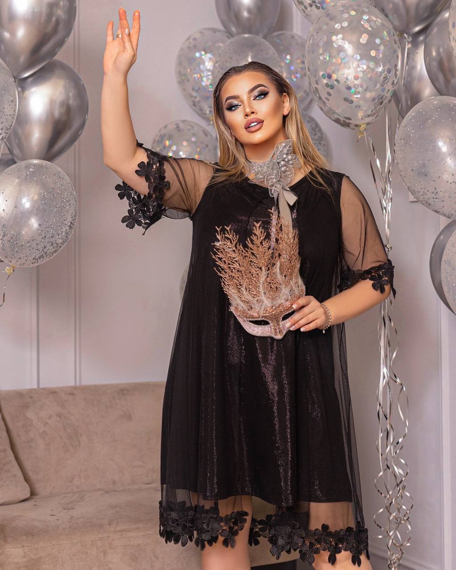 Блестяща рокля в свободна кройка - Twiggy Shop