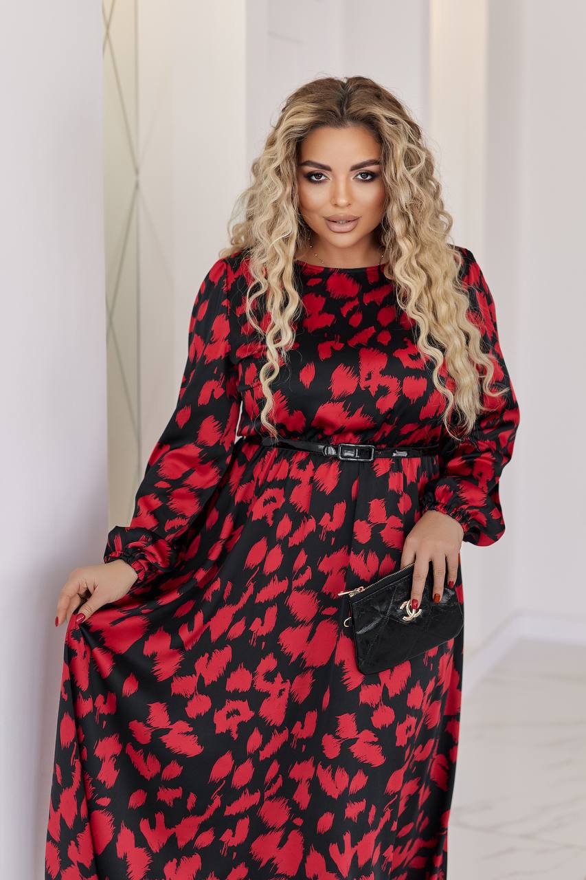 Разкроена рокля с колан - Twiggy Shop