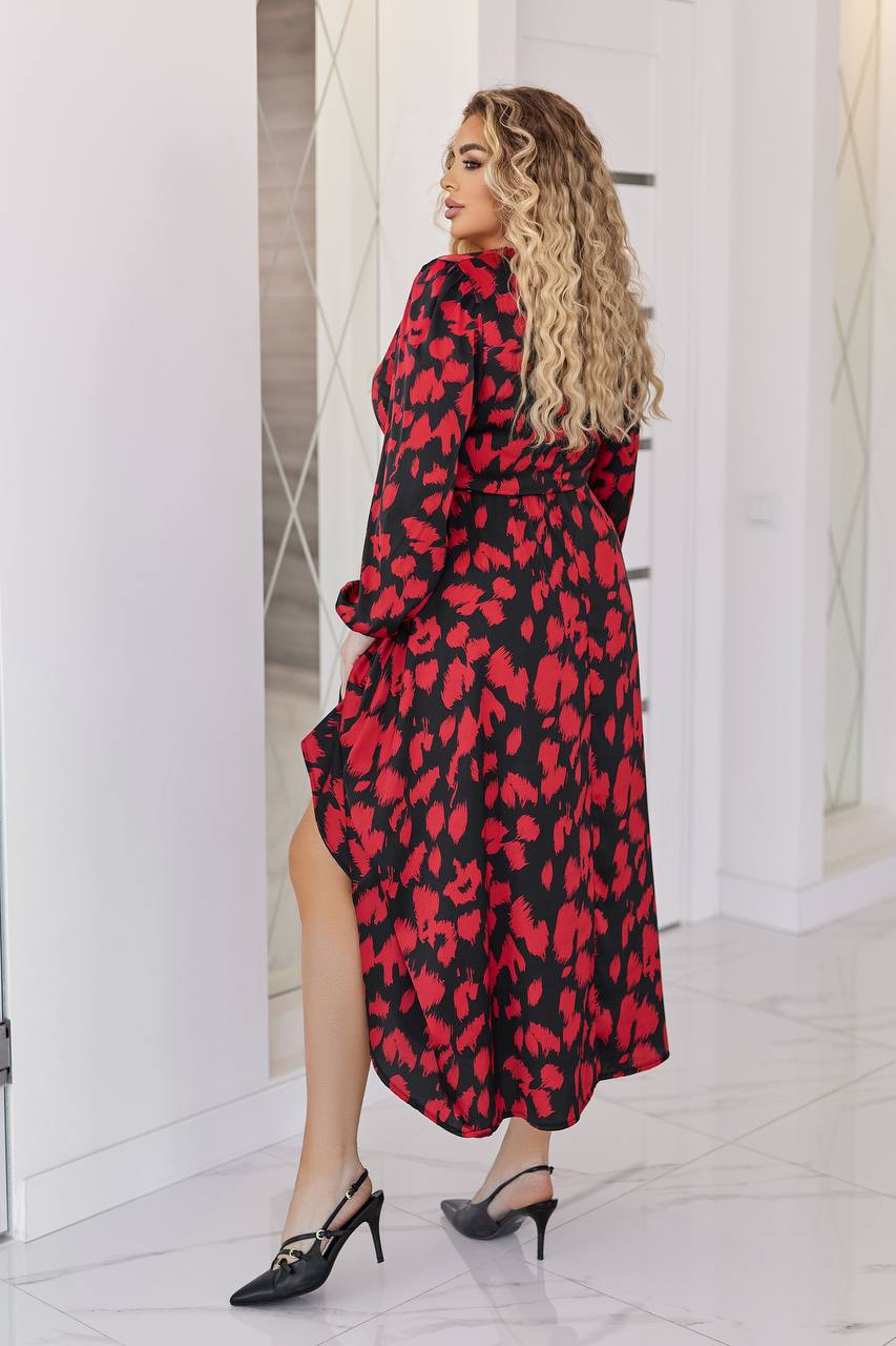 Разкроена рокля с колан - Twiggy Shop