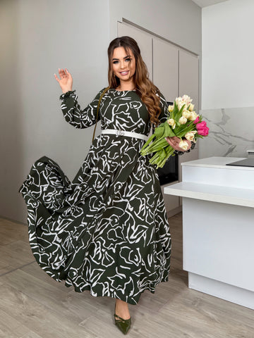 Дълга рокля с колан - Twiggy Shop