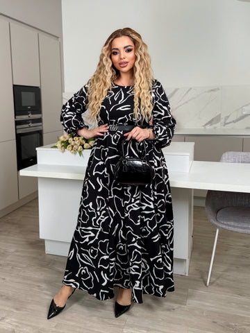 Дълга рокля с колан - Twiggy Shop