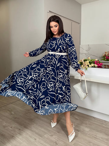 Дълга рокля с колан - Twiggy Shop