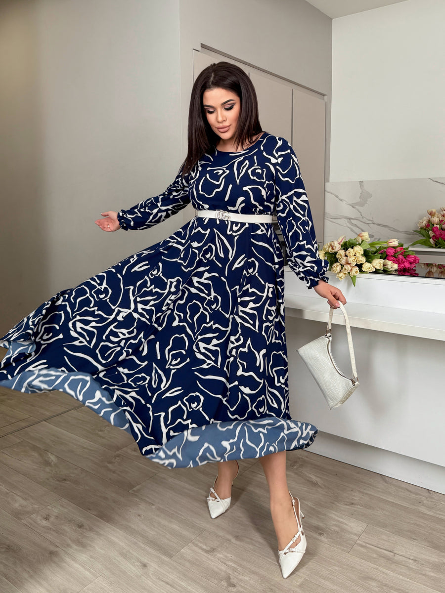 Дълга рокля с колан - Twiggy Shop