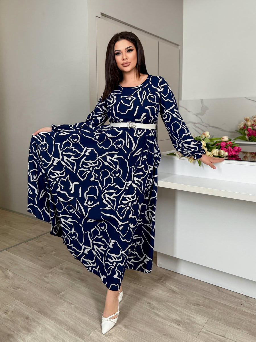 Дълга рокля с колан - Twiggy Shop