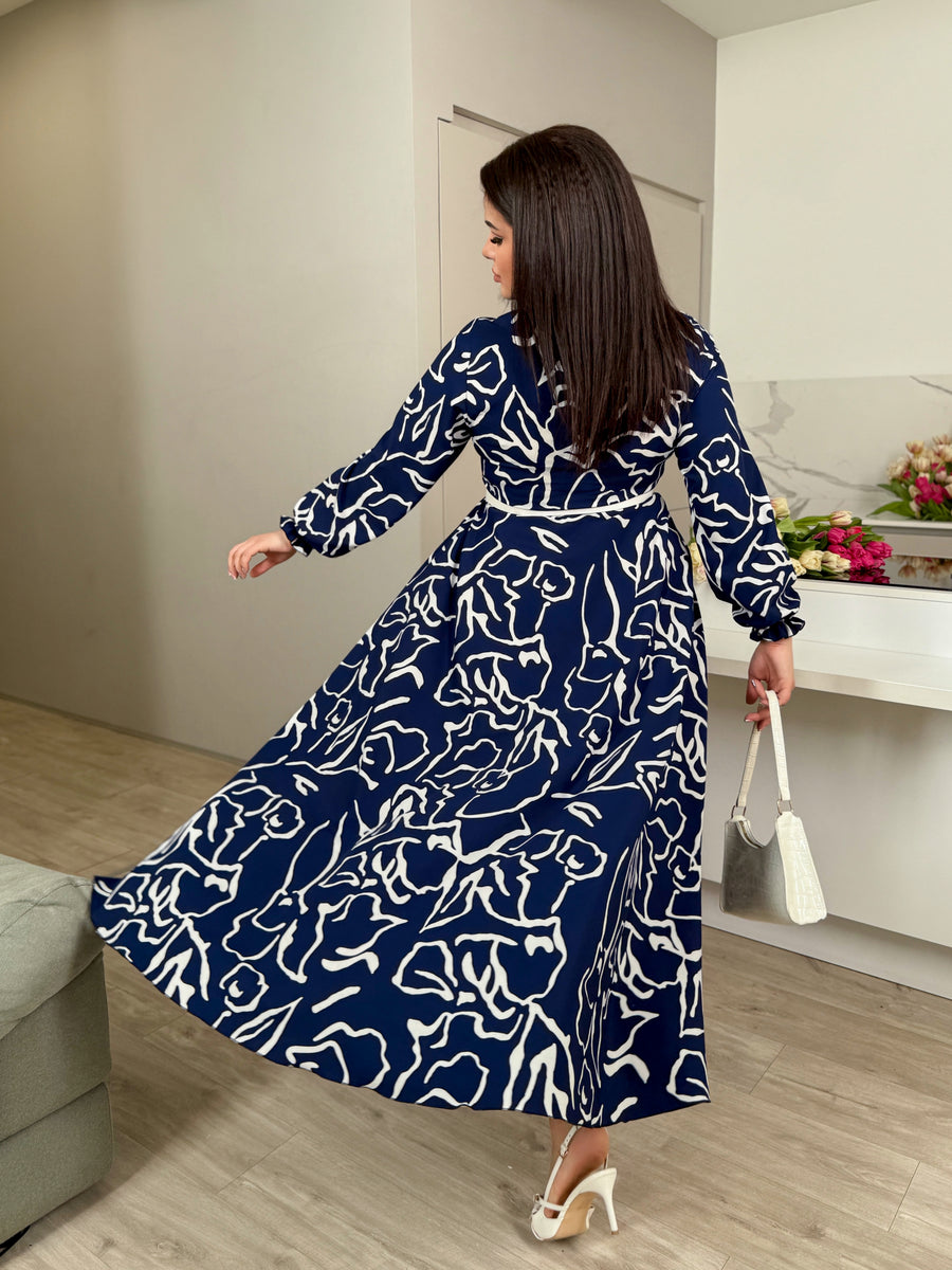 Дълга рокля с колан - Twiggy Shop