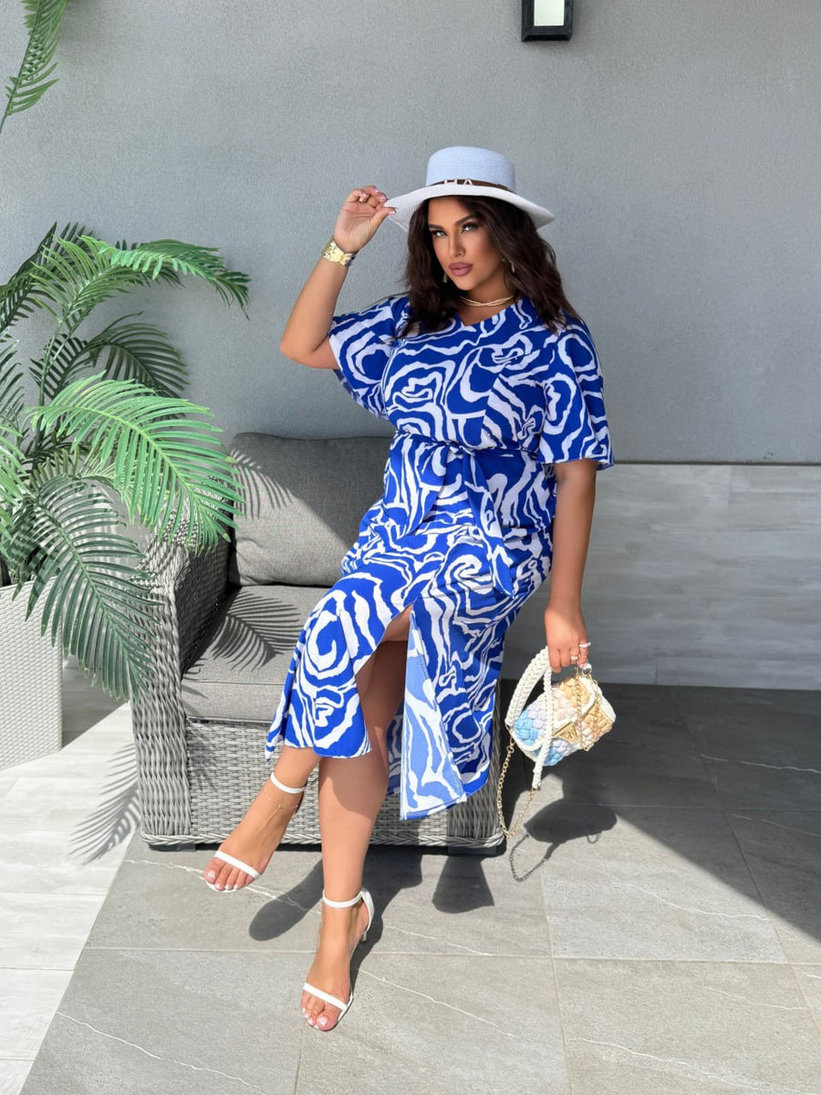 Миди рокля с колан - Twiggy Shop