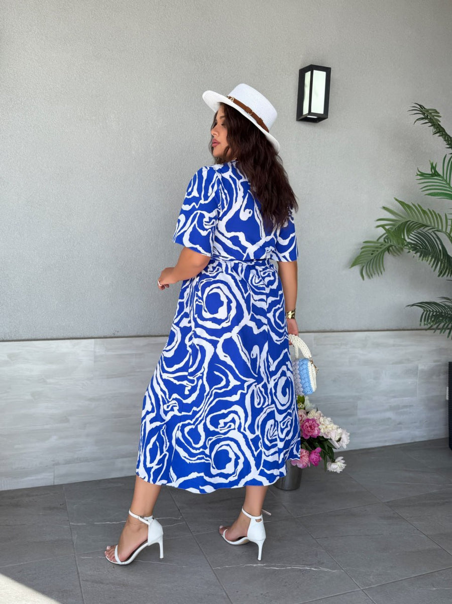 Миди рокля с колан - Twiggy Shop