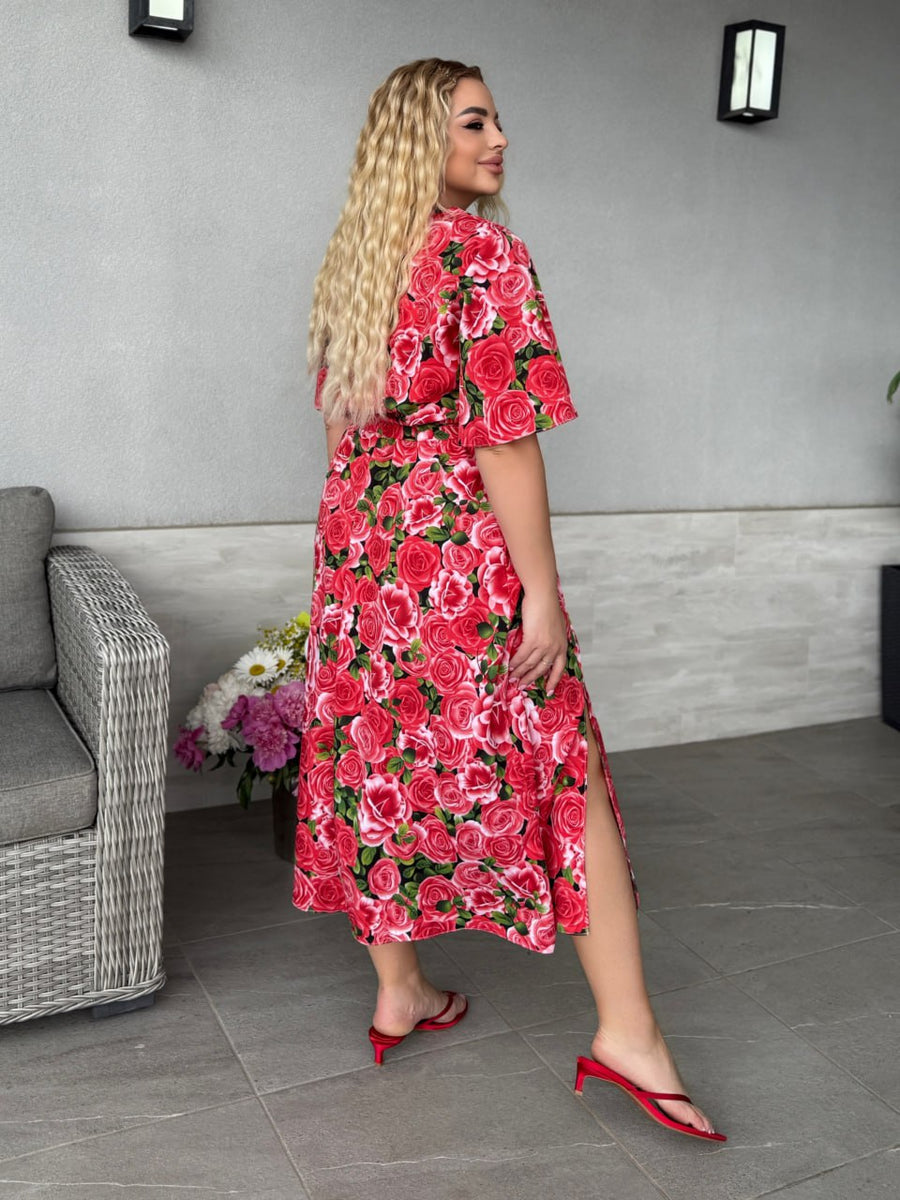 Миди рокля с колан - Twiggy Shop