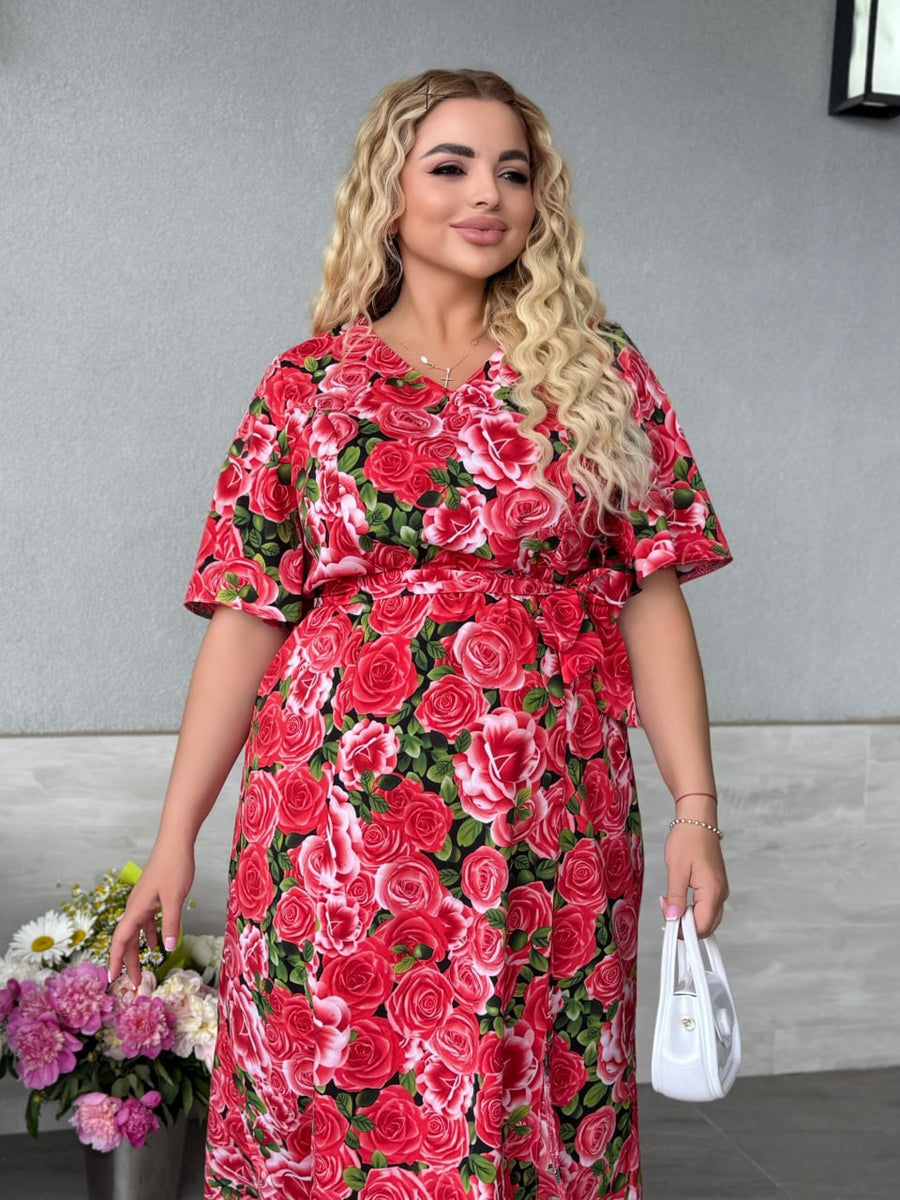 Миди рокля с колан - Twiggy Shop