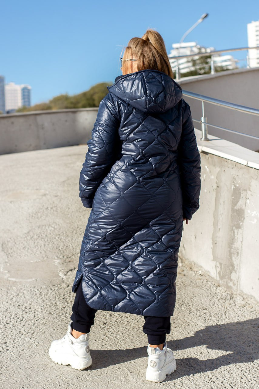 Дълго шушляково палто с качулка - Twiggy Shop