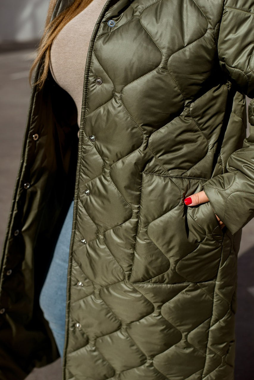 Дълго шушляково палто с качулка - Twiggy Shop