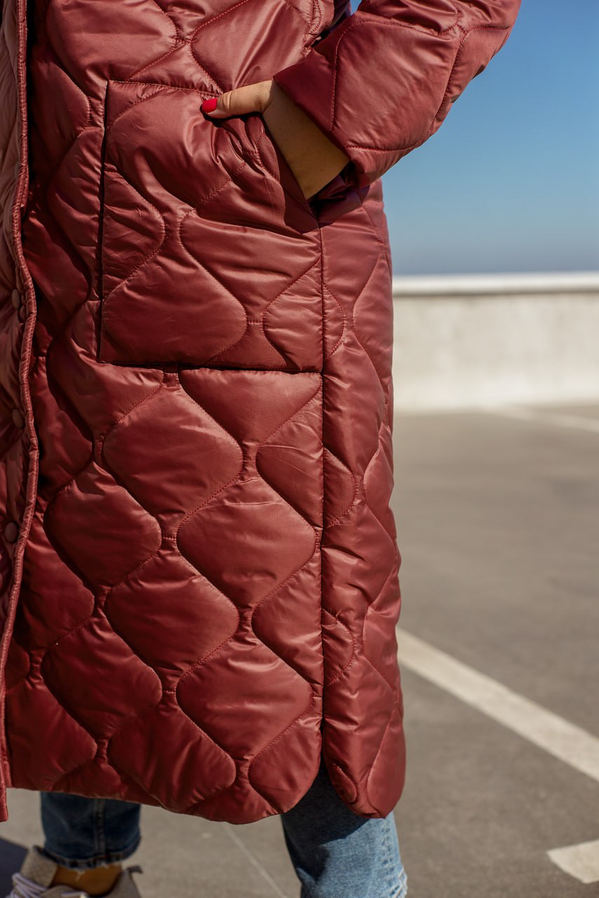 Дълго шушляково палто с качулка - Twiggy Shop