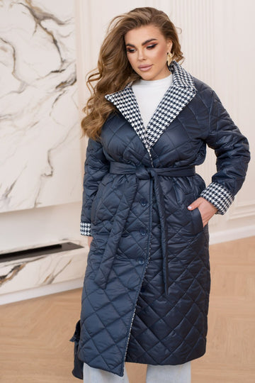 Дълго шушляково палто с яка - Twiggy Shop